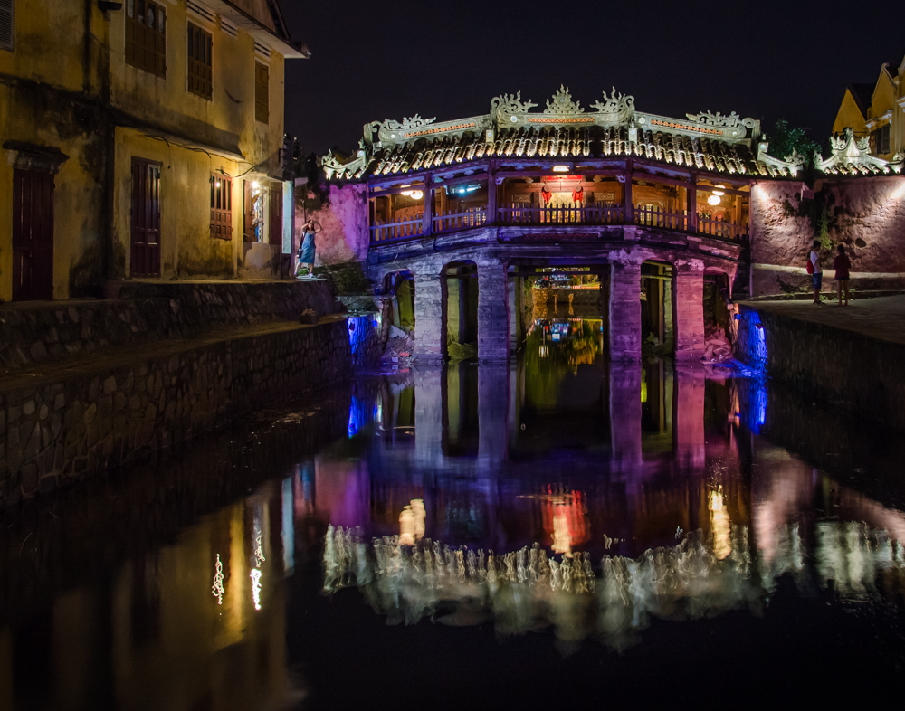 Night at the Japanese Bridge in Hoi An Vietnam - Color Print - Cindy Carlsson