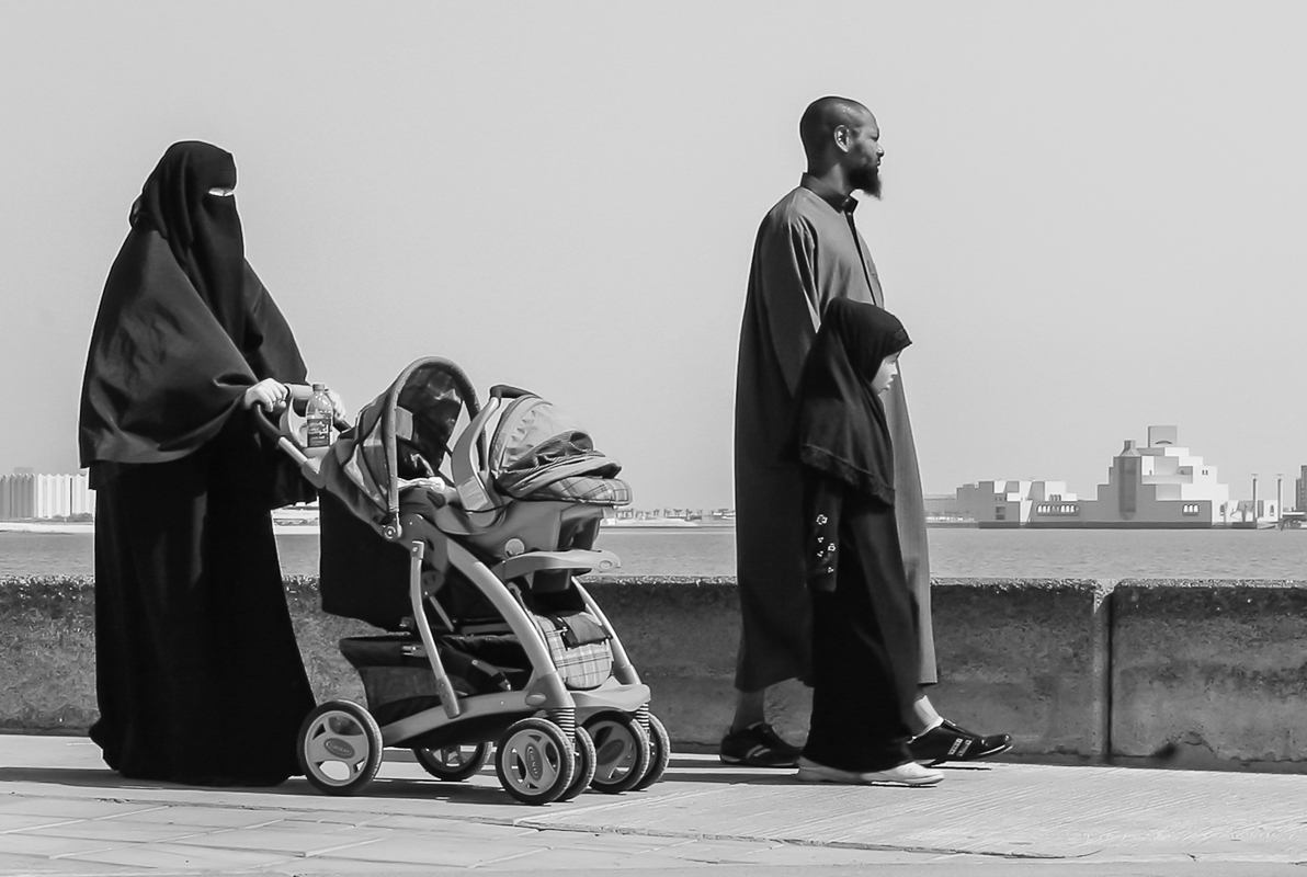 Old and New in Qatar - Monochrome Print - Bob Muschewske