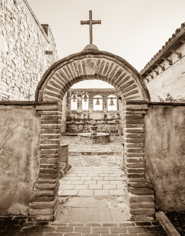 The Priest's Courtyard - Monochrome Print - Cindy Carlsson