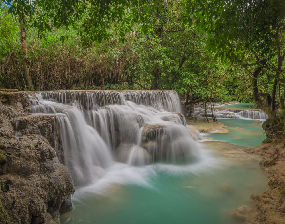 Kuang Si Waterfall Laos - Color Print - Cindy Carlsson