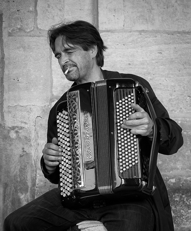Paris Street Musician - Digital(Monochrome) - Name Withheld Per Request