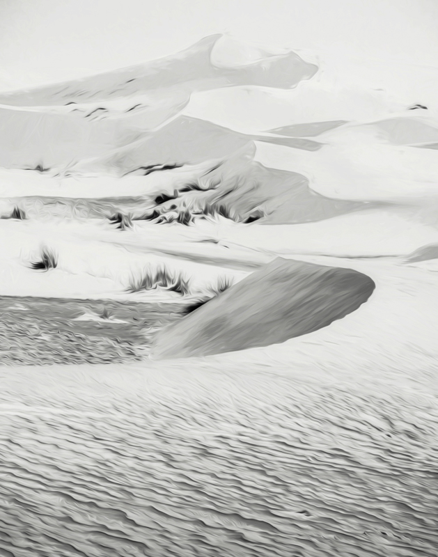 Swirly Sand Dunes - Monochrome Print - Cindy Carlsson