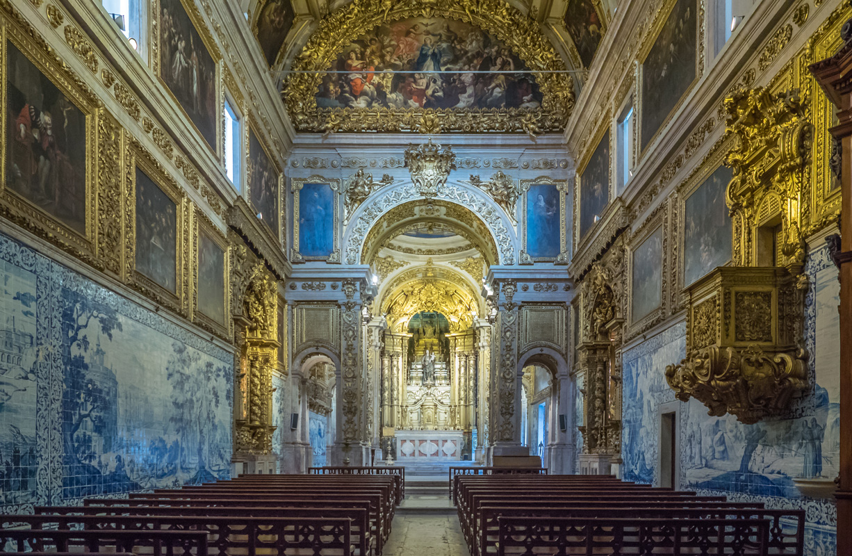 Portugese Chapel Tiled in Blue - Color Print - Bob Muschewske