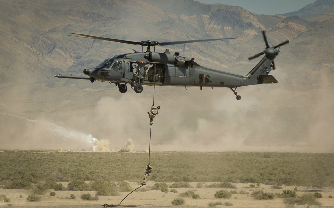 Fast-Roping Out of a HH-60 Pavehawk - Digital (Photojournalism) - Name Withheld Per Request