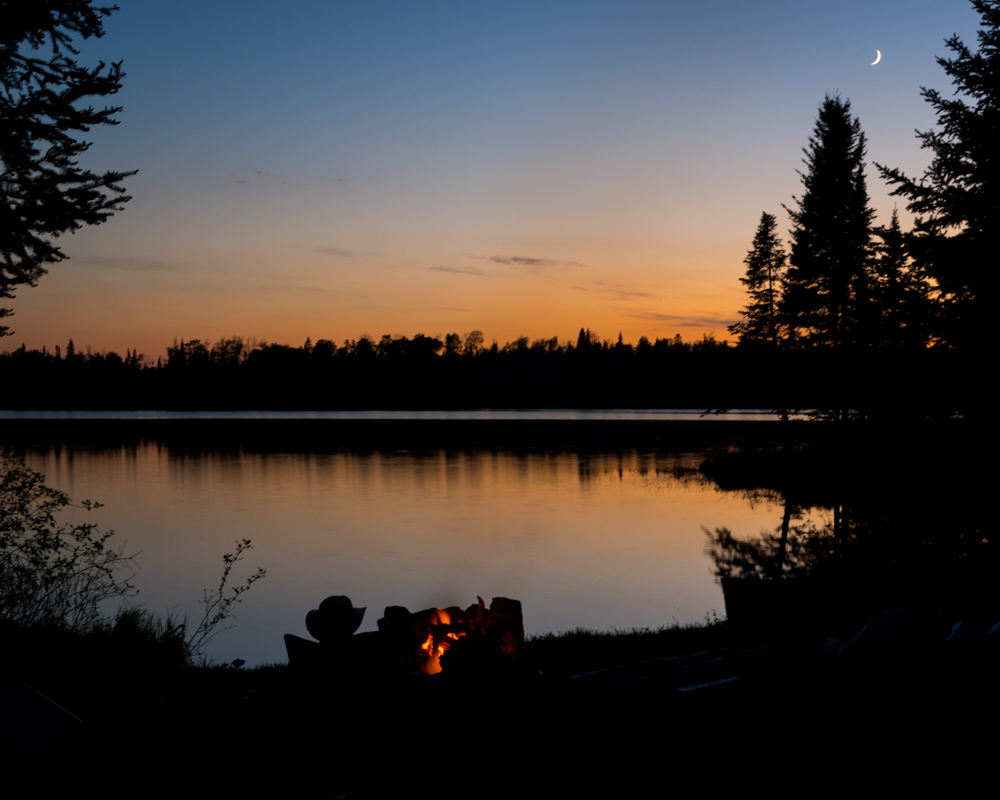 Campfire at Wood Lake - Digital(Silhouette) - Steve Simmer