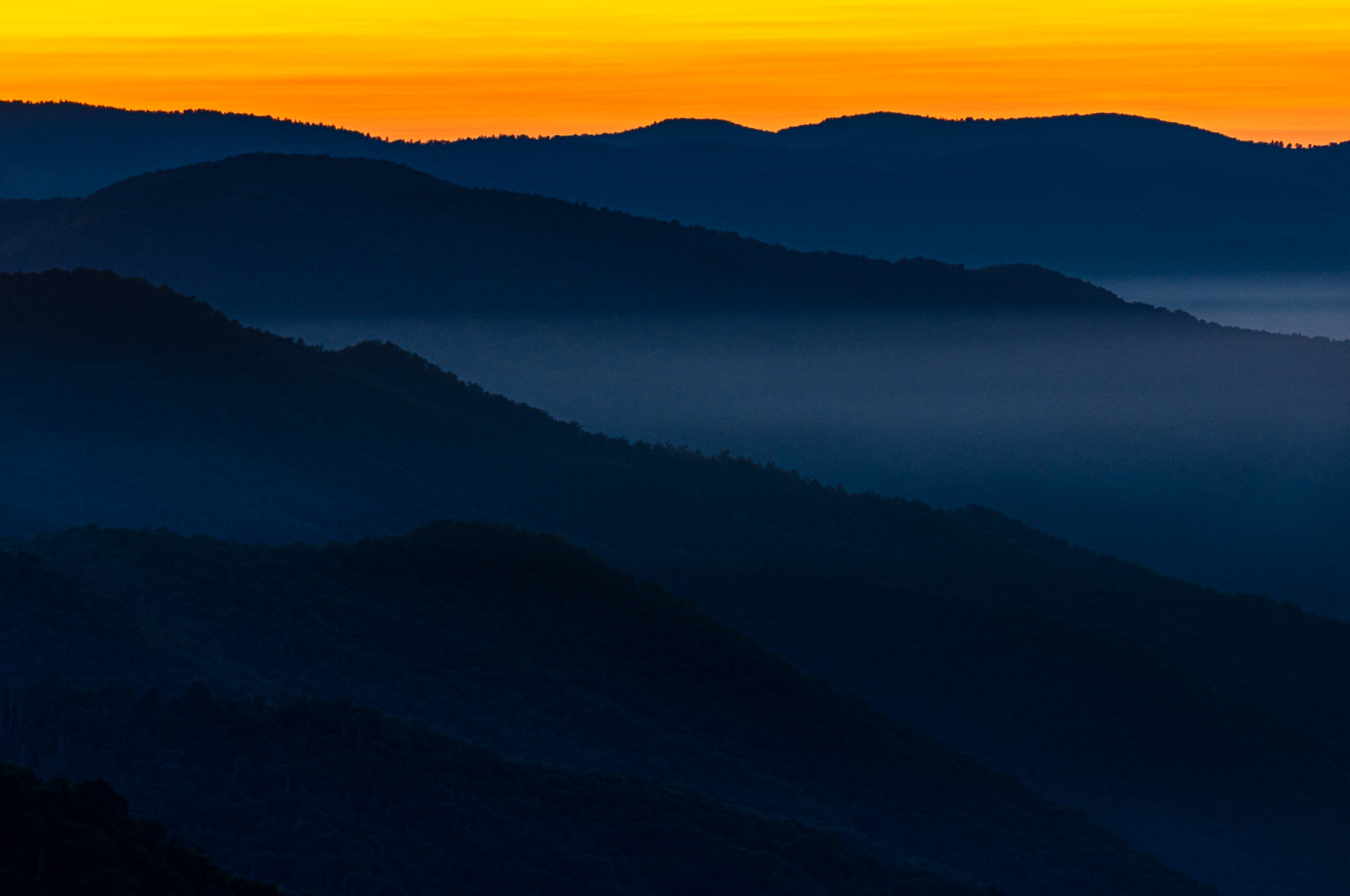 Blue Ridge Mountain Sunset - Digital (Minimalist)