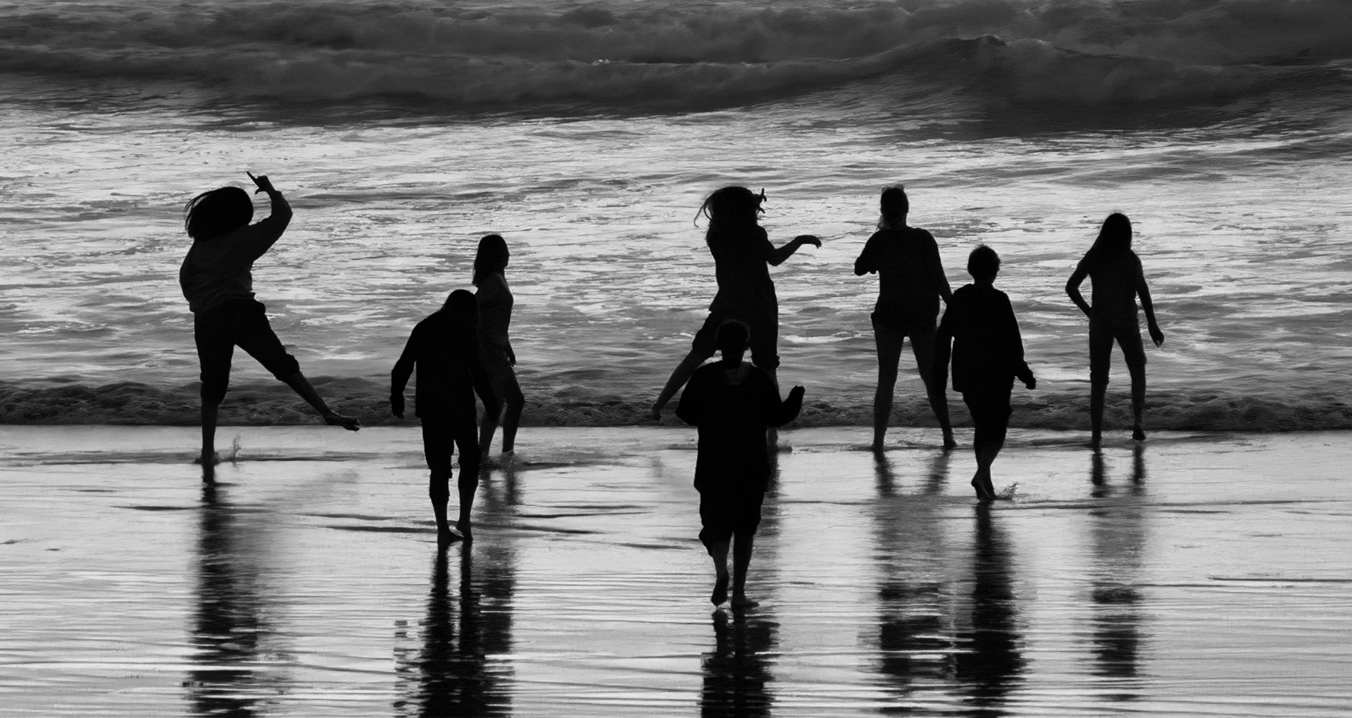 Cavorting on the Beach - Digital (Open Monochrome)